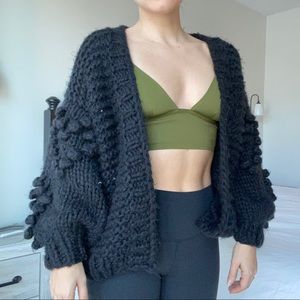 Chunky Black Sweater. Handmade. Size Small.